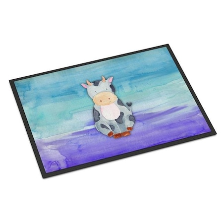Carolines Treasures Carolines Treasures BB7412MAT 18 x 27 in. Cow Watercolor Indoor or Outdoor Mat BB7412MAT